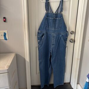 Vtg Old Navy Blue Jean Bibb Overalls Men's Size Large Button Fly 40x30